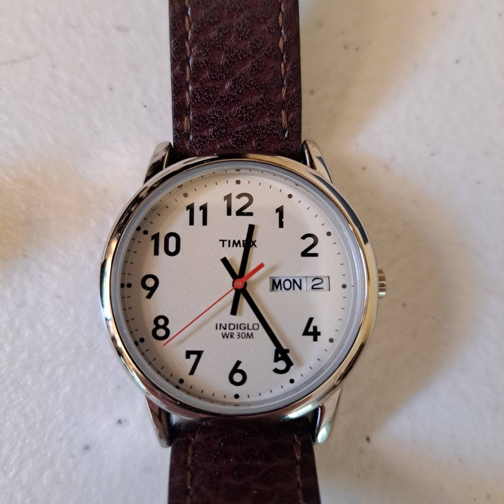 Timex Easy Reader Watch Unisex OS Brown New Leather Date T20041 997-100-B42